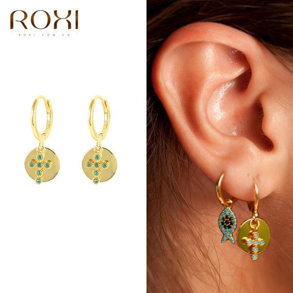 hoop & huggie roxi turquoise crystal cross earrings for women 2021 aros mujer 925 sterling silver drop jewelry pendientes, Golden;silver
hoop & huggie roxi turquoise crystal cross earrings for women 2021 aros mujer 925 sterling silver drop jewelry pendientes, Golden;silver