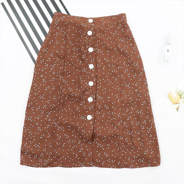 za france slim center buttons womens skirt elegant brown double dots print skirts high waist split she in vadi, Black
za france slim center buttons womens skirt elegant brown double dots print skirts high waist split she in vadi, Black