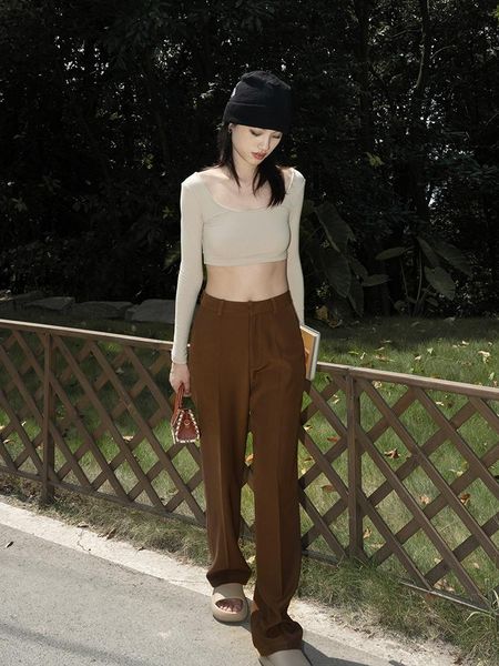 women's pants & capris suit winter high waist straight slimming draping casual trousers wide leg womens, Black;white
women's pants & capris suit winter high waist straight slimming draping casual trousers wide leg womens, Black;white