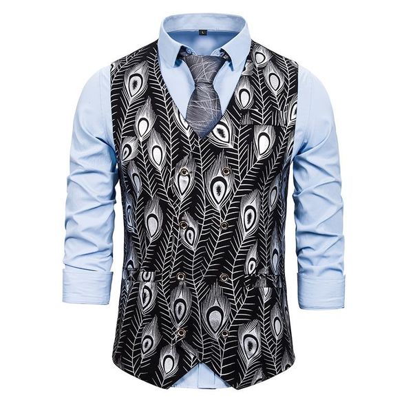 men's vests suit vest men personality bronzing print slim male fashion evening dress casual 2021 gold silver, Black;white
men's vests suit vest men personality bronzing print slim male fashion evening dress casual 2021 gold silver, Black;white