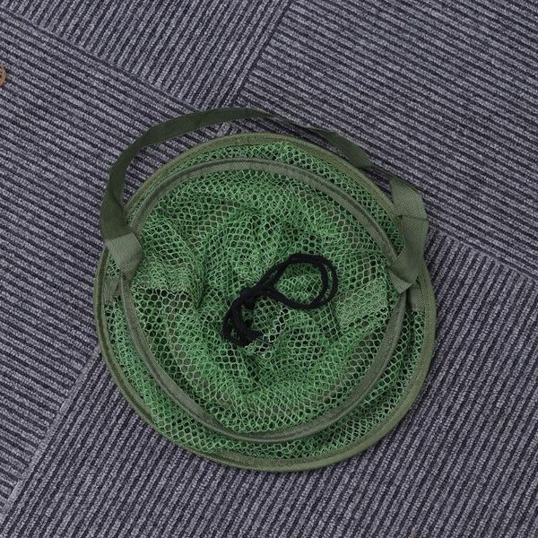 3pcs mesh hole folding crab lobster net fishing accessories (small size) (green)