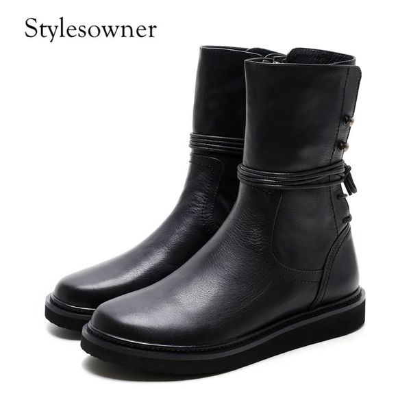 boots stylesowner autumn winter black motorcycle genuine leather thick bottom flat neutral ankle
boots stylesowner autumn winter black motorcycle genuine leather thick bottom flat neutral ankle