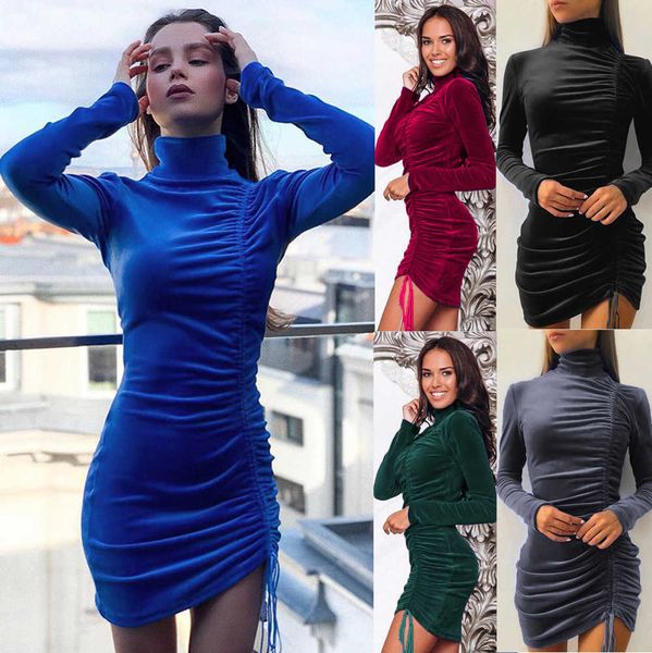 suede 2021 drawcord high collar drs women's autumn and winter fashion long sleeve tight buttock skirt, Black
suede 2021 drawcord high collar drs women's autumn and winter fashion long sleeve tight buttock skirt, Black
