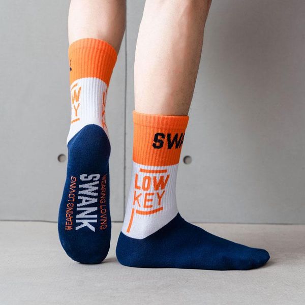 men's socks spring man street fashion patchwork letters design sport breathable ins casual cotton skateboard harajuku crew middle tube, Black
men's socks spring man street fashion patchwork letters design sport breathable ins casual cotton skateboard harajuku crew middle tube, Black