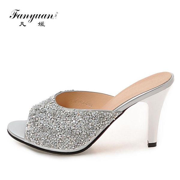 slippers fanyuan high heels slipper sandals shoes woman peep toe slip-on women summer ladies glitter slides silver, Black
slippers fanyuan high heels slipper sandals shoes woman peep toe slip-on women summer ladies glitter slides silver, Black