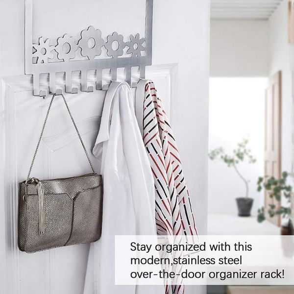 hooks & rails stainless steel 6-hook storage rack over the door hanger clothes for cloth pants hat towel
hooks & rails stainless steel 6-hook storage rack over the door hanger clothes for cloth pants hat towel