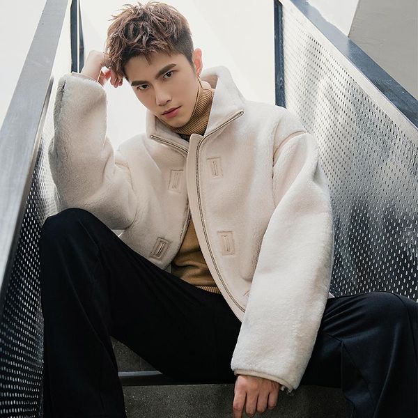 men's leather & faux 2021 real fur coat sheep shearling jacket men natural merino wool short autumn winter 19024 kj3325, Black
men's leather & faux 2021 real fur coat sheep shearling jacket men natural merino wool short autumn winter 19024 kj3325, Black