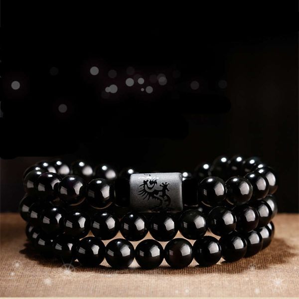 hand catenary dragon phoenix multi circle hand string crystal gift imitation obsidian bracelet, Black
hand catenary dragon phoenix multi circle hand string crystal gift imitation obsidian bracelet, Black