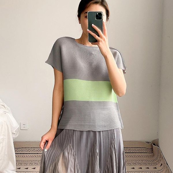 o-neck striped pleated 2021 summer loose large size slim short sleeve all-match t-shirt for women ct50 women's, White
o-neck striped pleated 2021 summer loose large size slim short sleeve all-match t-shirt for women ct50 women's, White