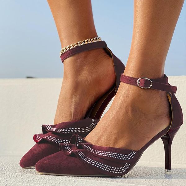 dress shoes women pointed toe crystal sandals woman ruffle buckle pleated pumps female high heels ladies summer party plus size, Black
dress shoes women pointed toe crystal sandals woman ruffle buckle pleated pumps female high heels ladies summer party plus size, Black