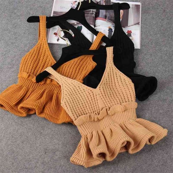women's knitted ribbed ruffled crop v-neck camis sleeveless backless tunic female tank early autumn camisole women 210524, White
women's knitted ribbed ruffled crop v-neck camis sleeveless backless tunic female tank early autumn camisole women 210524, White