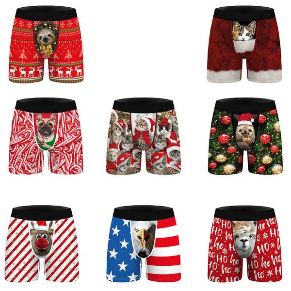 men's underpants christmas sloth digital printing comfortable and breathable polyester boxers, Black;white
men's underpants christmas sloth digital printing comfortable and breathable polyester boxers, Black;white