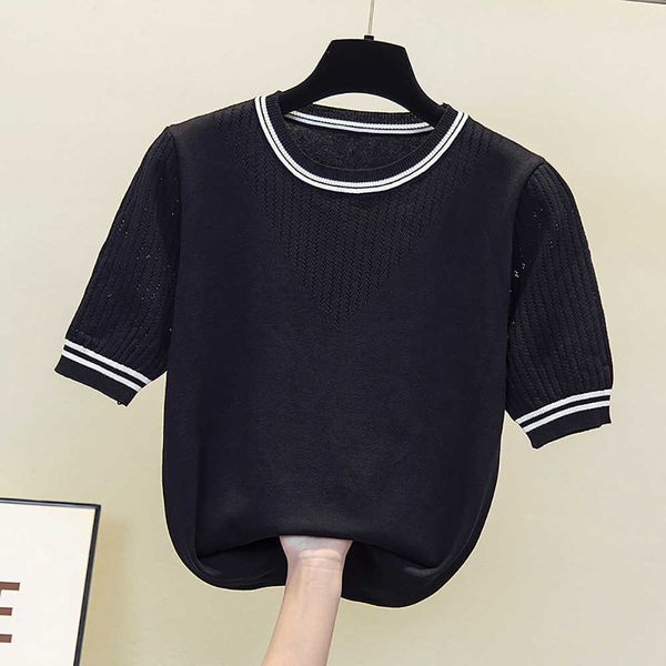 women's knits & tees summer patchwork knitted short sleeve pullovers women large plus size xl-4xl white black thin korean fas
women's knits & tees summer patchwork knitted short sleeve pullovers women large plus size xl-4xl white black thin korean fas