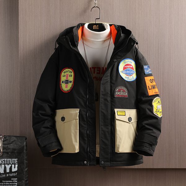 Autumn and winter down jacket men's white youth fashion short warm hooded thickened, Black
Autumn and winter down jacket men's white youth fashion short warm hooded thickened, Black