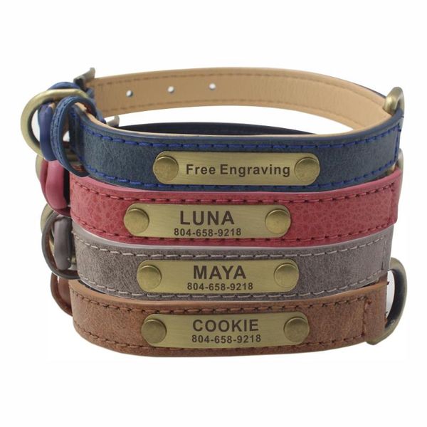 personalized leather dog collar custom puppy cat nameplate id tag 4 colors antique bronze buckle adjustable basic collars & leashes
personalized leather dog collar custom puppy cat nameplate id tag 4 colors antique bronze buckle adjustable basic collars & leashes