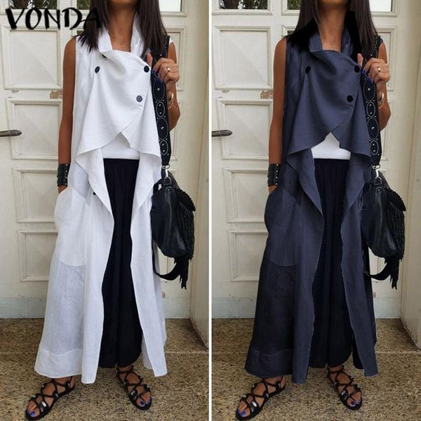 women's blouses & shirts vonda summer blouse and casual loose plus size sleeveless cardigan pockets tunic long party femme s-5xl, White
women's blouses & shirts vonda summer blouse and casual loose plus size sleeveless cardigan pockets tunic long party femme s-5xl, White