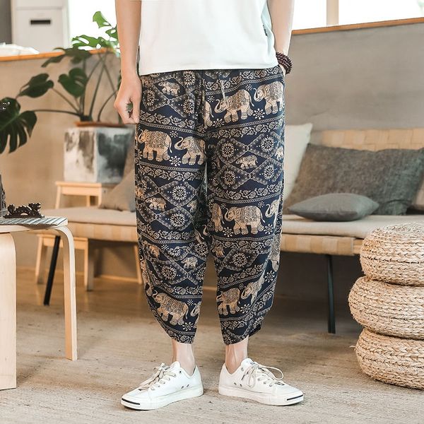 men harem pants chinese style ethnic style cotton printed loose elastic waist streetwear trousers men casual pants 10982, Red
men harem pants chinese style ethnic style cotton printed loose elastic waist streetwear trousers men casual pants 10982, Red