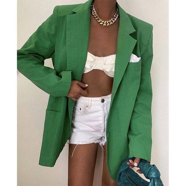 women's suits & blazers yenkye women fashion 2021 loose blazer mujer double pockets single breasted chic suit jacket ladies green stree, White;black
women's suits & blazers yenkye women fashion 2021 loose blazer mujer double pockets single breasted chic suit jacket ladies green stree, White;black