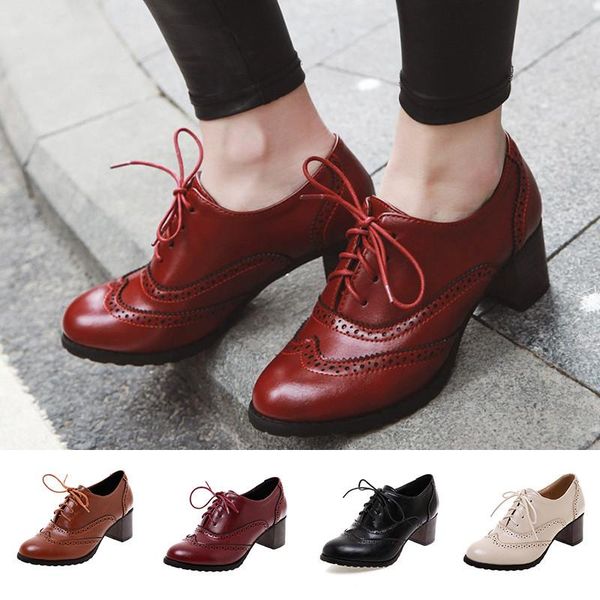 dress shoes classic women pumps pu leather high heels medium heel woman office retro brogue single tacones mujer, Black
dress shoes classic women pumps pu leather high heels medium heel woman office retro brogue single tacones mujer, Black