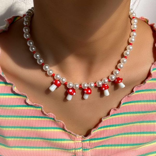 chains handmade pearl beaded colorful cartoon mushroom pendant necklace for women fashion simple choker wholesale jewelry gift, Silver
chains handmade pearl beaded colorful cartoon mushroom pendant necklace for women fashion simple choker wholesale jewelry gift, Silver