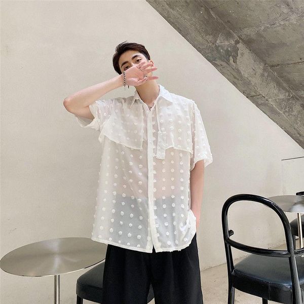 men's casual shirts solid color shirt men korean fashion loose harajuku streetwear retro polka dot party short-sleeved, White;black
men's casual shirts solid color shirt men korean fashion loose harajuku streetwear retro polka dot party short-sleeved, White;black