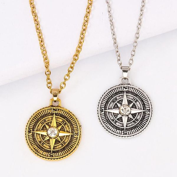 pendant necklaces 2021 men star/letter necklace round jewelry fashion stainless steel classic antique compass, Silver
pendant necklaces 2021 men star/letter necklace round jewelry fashion stainless steel classic antique compass, Silver
