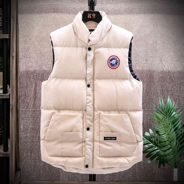 autumn and winter casual warm cotton jacket coat men's vest, Black;white