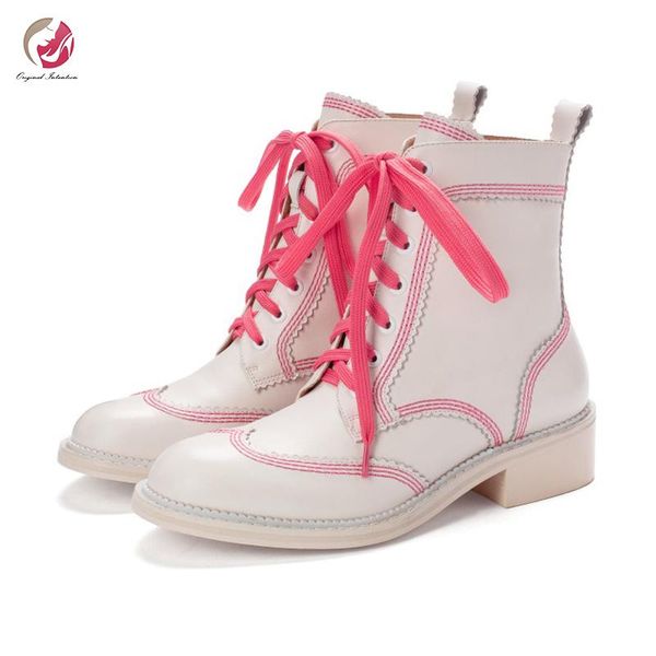 boots original intention fashion patent leather mixed color sewing ankle woman round toe mid square heels cross-tied shoes, Black
boots original intention fashion patent leather mixed color sewing ankle woman round toe mid square heels cross-tied shoes, Black