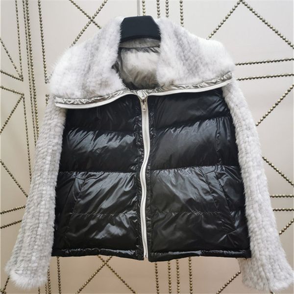women's down & parkas thick warm 90% white duck down jackets women knitted real mink fur collar long sleeve short coat winter jack, Black
women's down & parkas thick warm 90% white duck down jackets women knitted real mink fur collar long sleeve short coat winter jack, Black