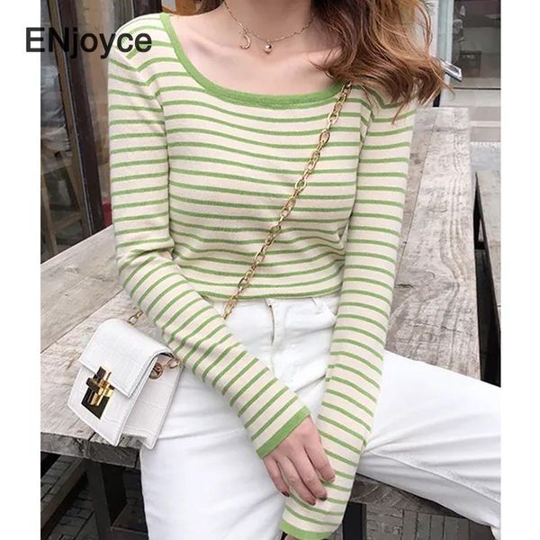 women's sweaters women spring autumn fashion striped green knitted sweater korean style slim fit cropped knitting pullovers clothes, White;black
women's sweaters women spring autumn fashion striped green knitted sweater korean style slim fit cropped knitting pullovers clothes, White;black