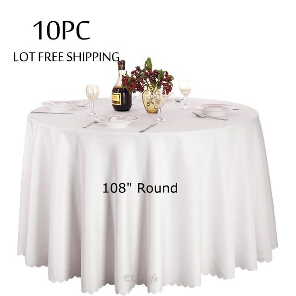 table cloth 10pcs luxurious white polyester 108" tablecloth el party home wedding linens machine washable fabric round
table cloth 10pcs luxurious white polyester 108" tablecloth el party home wedding linens machine washable fabric round