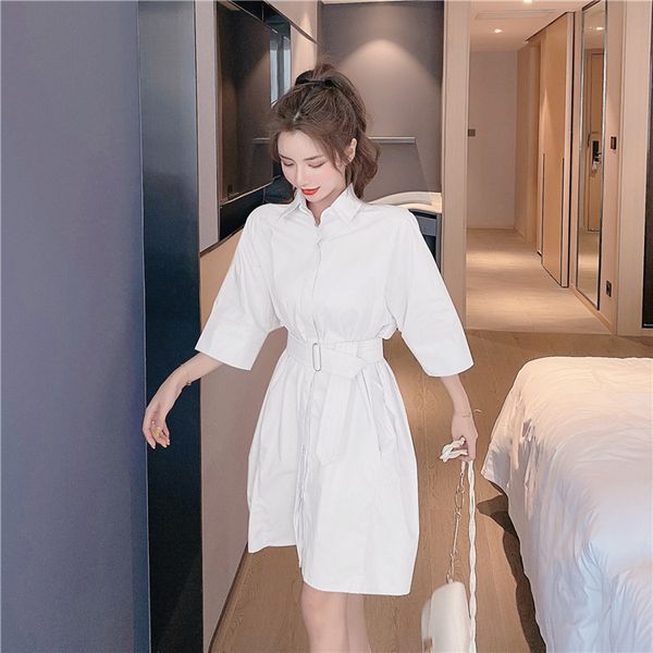 dresses spring autumn women loose mini shirt three quarter turn-down collar sash tie up casual ladies dress, Black;gray
dresses spring autumn women loose mini shirt three quarter turn-down collar sash tie up casual ladies dress, Black;gray