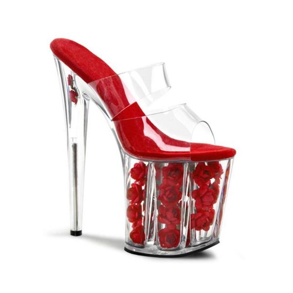 slippers 20cm high heels women slipper stilettos thick platform flower filling summer party transparent wedding dress shoes, Black
slippers 20cm high heels women slipper stilettos thick platform flower filling summer party transparent wedding dress shoes, Black