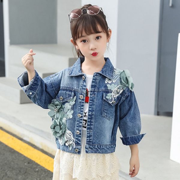 girls jean jacket flower short denim coat kids spring autumn long sleeve loose jacket casual style childrens clothes for girls, Blue;gray
girls jean jacket flower short denim coat kids spring autumn long sleeve loose jacket casual style childrens clothes for girls, Blue;gray