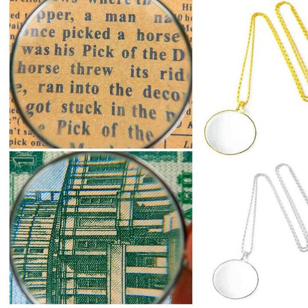 pendant necklaces reading monocle chain glass magnifying necklace 5x magnifier, Silver
pendant necklaces reading monocle chain glass magnifying necklace 5x magnifier, Silver