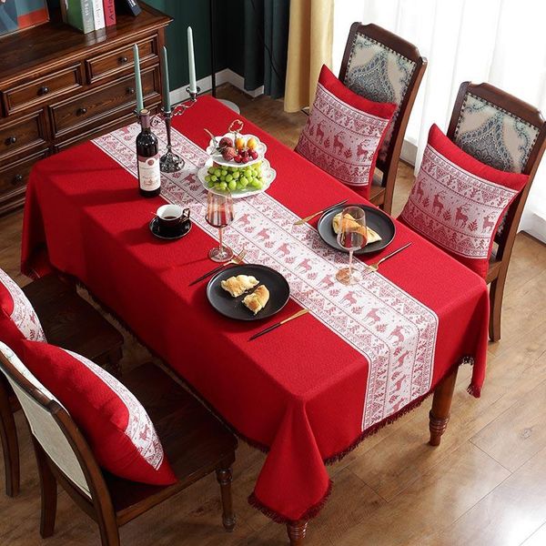 table cloth 2022 christmas red elk tablecloth tassel polyester runner cover year home decor xmas jacquard
table cloth 2022 christmas red elk tablecloth tassel polyester runner cover year home decor xmas jacquard