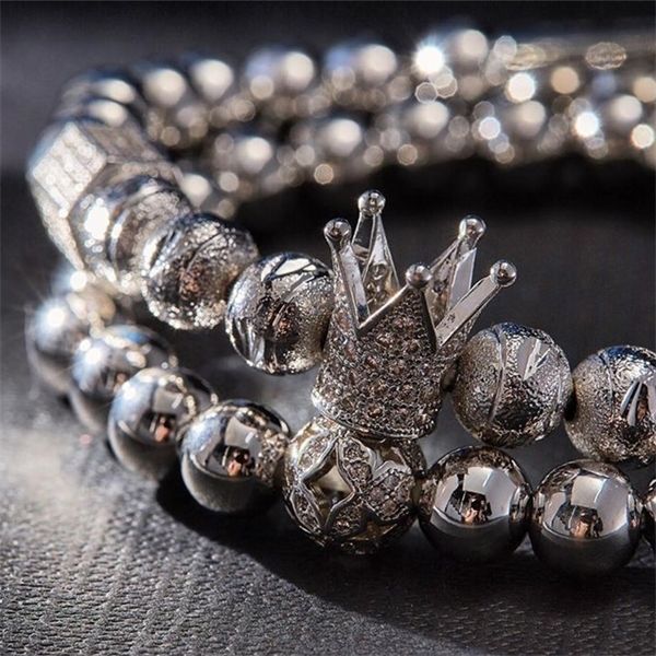 men bracelet 2pcs/set luxury crown pave cubic zirconia starlight ball charms copper beads bangles for gift valentine's day christmas, Golden;silver
men bracelet 2pcs/set luxury crown pave cubic zirconia starlight ball charms copper beads bangles for gift valentine's day christmas, Golden;silver