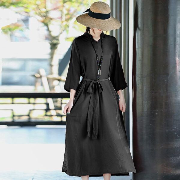 casual dresses qpfjqd ladies copper ammonia fiber o-neck three quarter sleeve female belt irregular dress 2021 summer autumn, Black;gray
casual dresses qpfjqd ladies copper ammonia fiber o-neck three quarter sleeve female belt irregular dress 2021 summer autumn, Black;gray