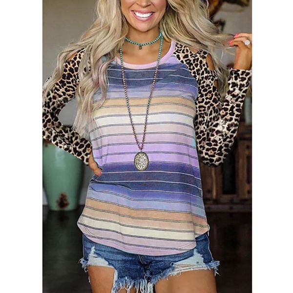 women's t-shirt off shoulder women leopard vintage gradient stripe hollow autumn o-neck long sleeve tshirts casual female sj6812c, White
women's t-shirt off shoulder women leopard vintage gradient stripe hollow autumn o-neck long sleeve tshirts casual female sj6812c, White