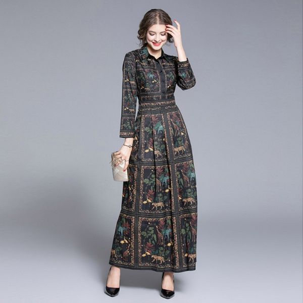 spring pleated runway designer blackprinted dress women long sleeve slim fit vintage print high waist casual dress vestidos 210514, Black;gray
spring pleated runway designer blackprinted dress women long sleeve slim fit vintage print high waist casual dress vestidos 210514, Black;gray