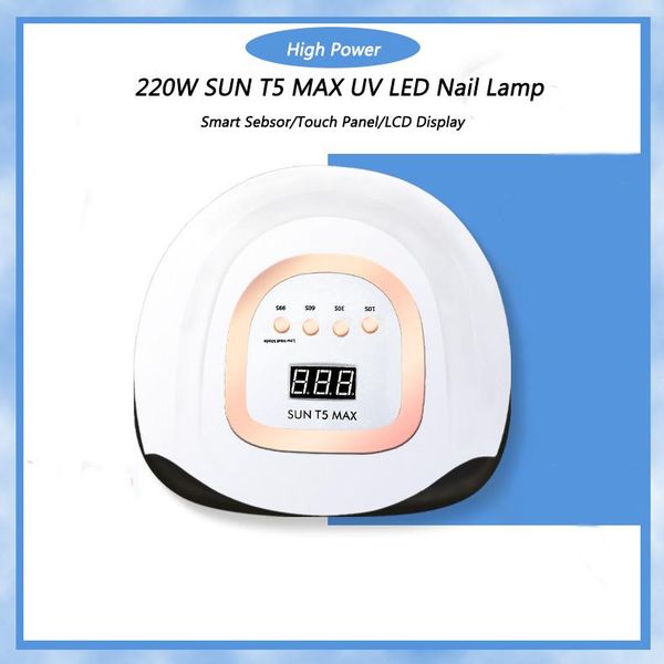 nail dryers high power sun t5max 220w smart lamp used for drying gel polishing fluid 10s/30s/60s/99s timer automatic manicure machine
nail dryers high power sun t5max 220w smart lamp used for drying gel polishing fluid 10s/30s/60s/99s timer automatic manicure machine