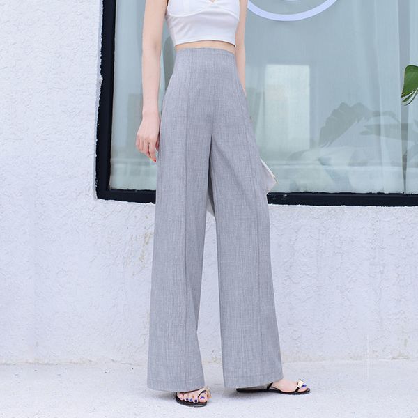 temperament high waist wide leg pants mopping casual straight suit retro trousers 210429, Blue
temperament high waist wide leg pants mopping casual straight suit retro trousers 210429, Blue