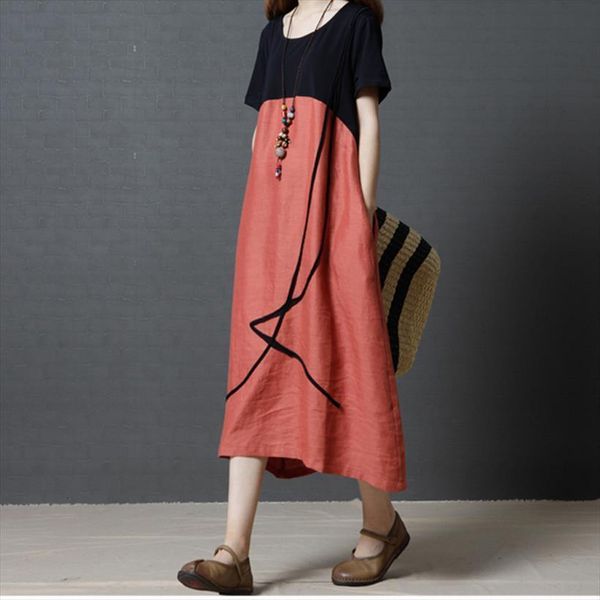 patchwork short sleeve cotton womens dress linen summer o neck korean fashion loose dresses, Black;gray
patchwork short sleeve cotton womens dress linen summer o neck korean fashion loose dresses, Black;gray