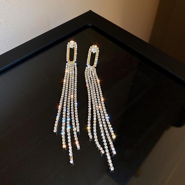 dangle & chandelier lovoacc temperament shiny rhinestones long tassel earring for women gold color alloy chains geometric drop earrings brin, Silver
dangle & chandelier lovoacc temperament shiny rhinestones long tassel earring for women gold color alloy chains geometric drop earrings brin, Silver
