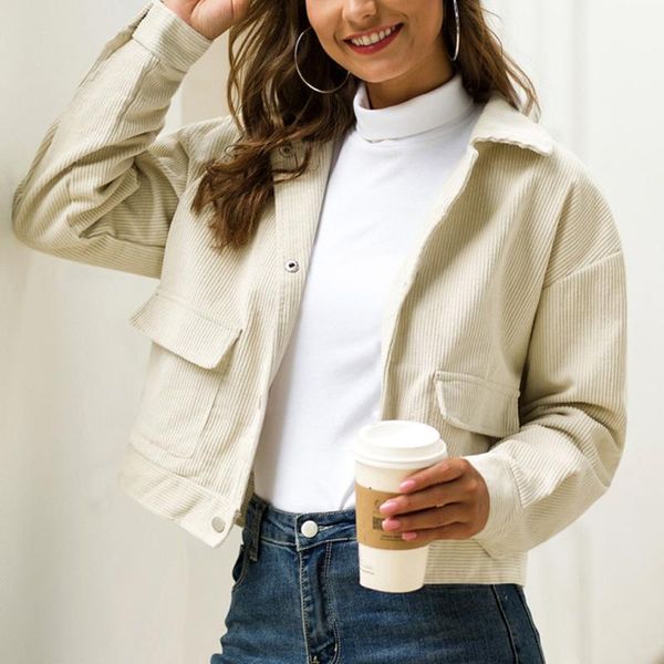 women's jackets autumn casual fashion white pocket turn-down collar corduroy coats nice solid long sleeve women short coats#j31, Black;brown
women's jackets autumn casual fashion white pocket turn-down collar corduroy coats nice solid long sleeve women short coats#j31, Black;brown