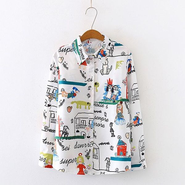 women's blouses & shirts women cartoon doodle print chiffon blouse autumn long sleeve white shirt vintage loose feminina blusa
women's blouses & shirts women cartoon doodle print chiffon blouse autumn long sleeve white shirt vintage loose feminina blusa