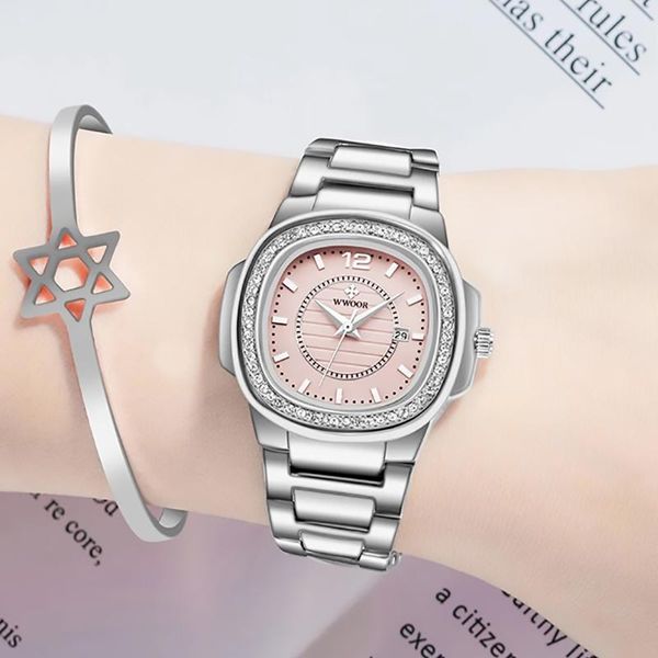 fashion brand diamond ladies quartz watch stainless steel waterproof drss women gift watches montre femme wristwatches, Slivery;brown
fashion brand diamond ladies quartz watch stainless steel waterproof drss women gift watches montre femme wristwatches, Slivery;brown