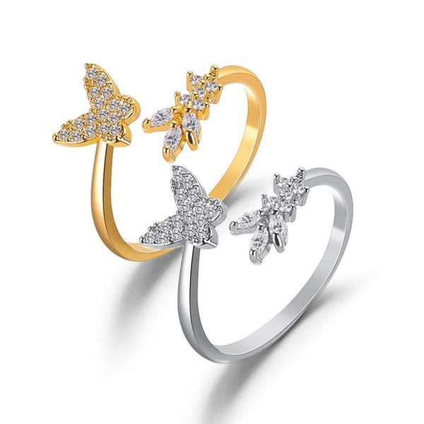 cluster rings lats butterfly open for women trend rhinestone leaf adjustable copper engagement design ring wedding fashion jewelry gift, Golden;silver
cluster rings lats butterfly open for women trend rhinestone leaf adjustable copper engagement design ring wedding fashion jewelry gift, Golden;silver
