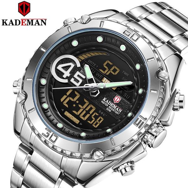 wristwatches kademan men stainless steel waterproof quartz watches fashion chronograph shockproof male sport military watch, Slivery;brown
wristwatches kademan men stainless steel waterproof quartz watches fashion chronograph shockproof male sport military watch, Slivery;brown