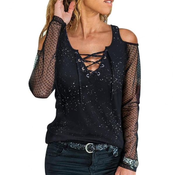 women's blouses & shirts hollow v neck summer blouse lace stitching complex craftsmanship women mesh long sleeves black shirt for holid, White
women's blouses & shirts hollow v neck summer blouse lace stitching complex craftsmanship women mesh long sleeves black shirt for holid, White